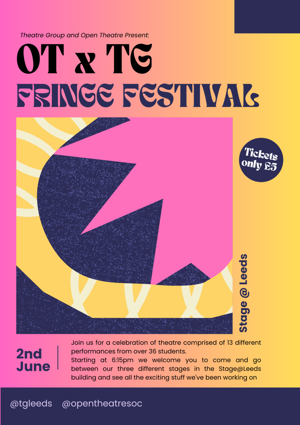 OT x TG Fringe Festival Geometric 70s esque poster